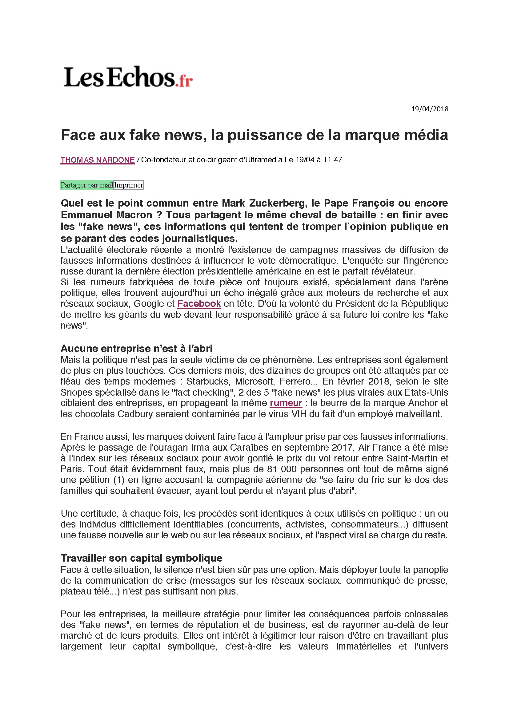 Contre les fake news, l'importance de la marque média