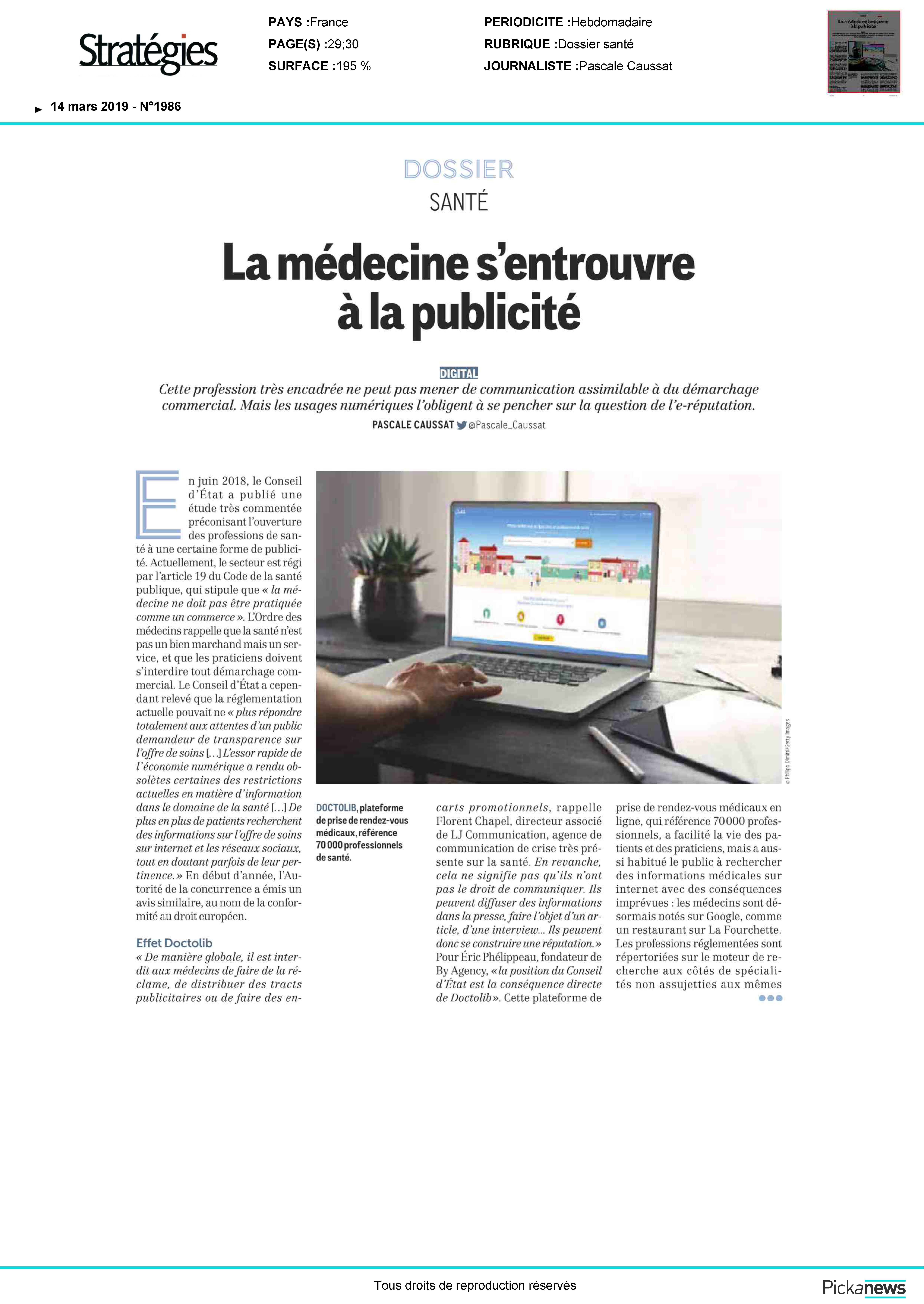 La médecine s'entrouvre à la publicité