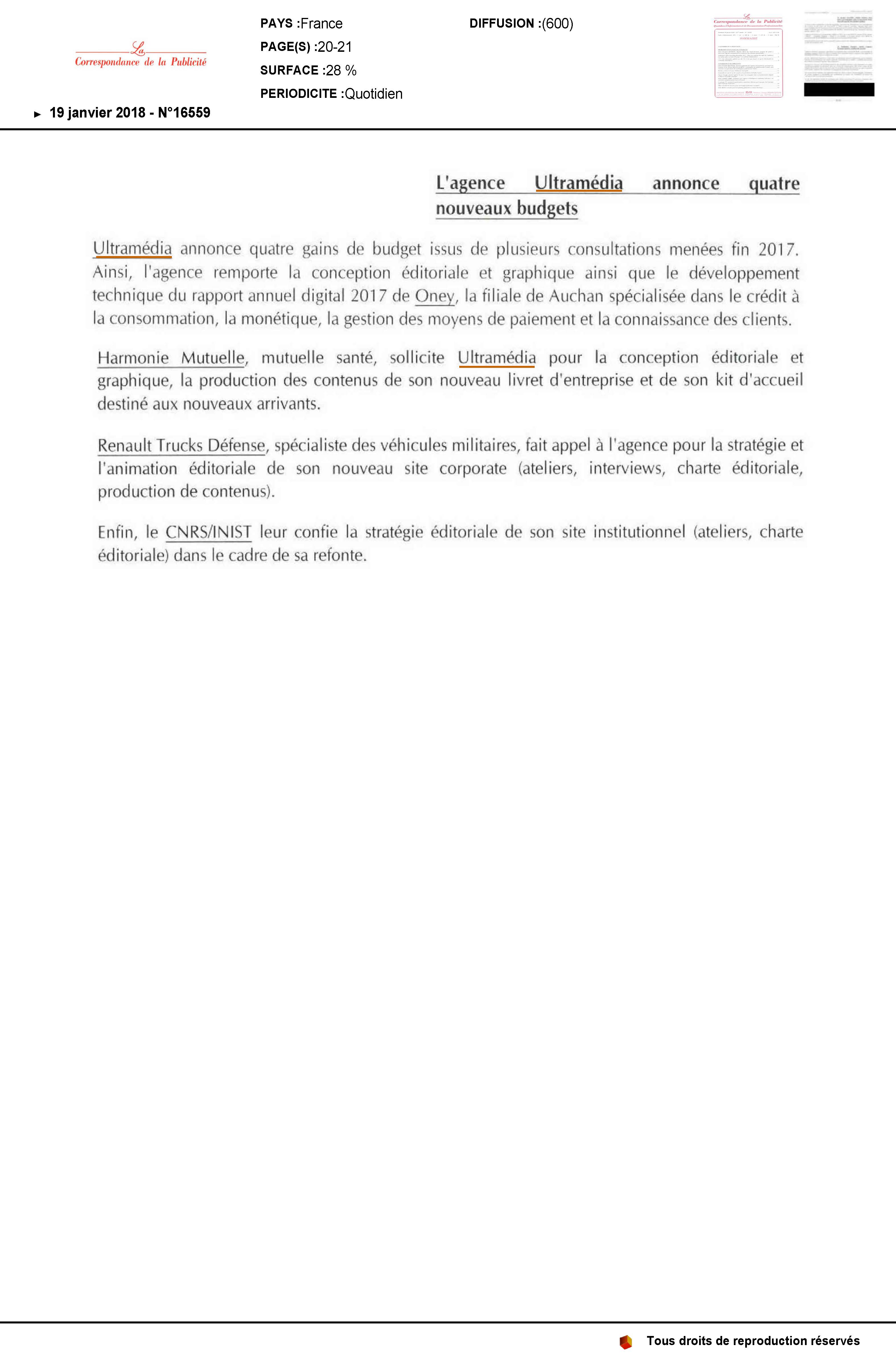 Quatre nouveaux budgets