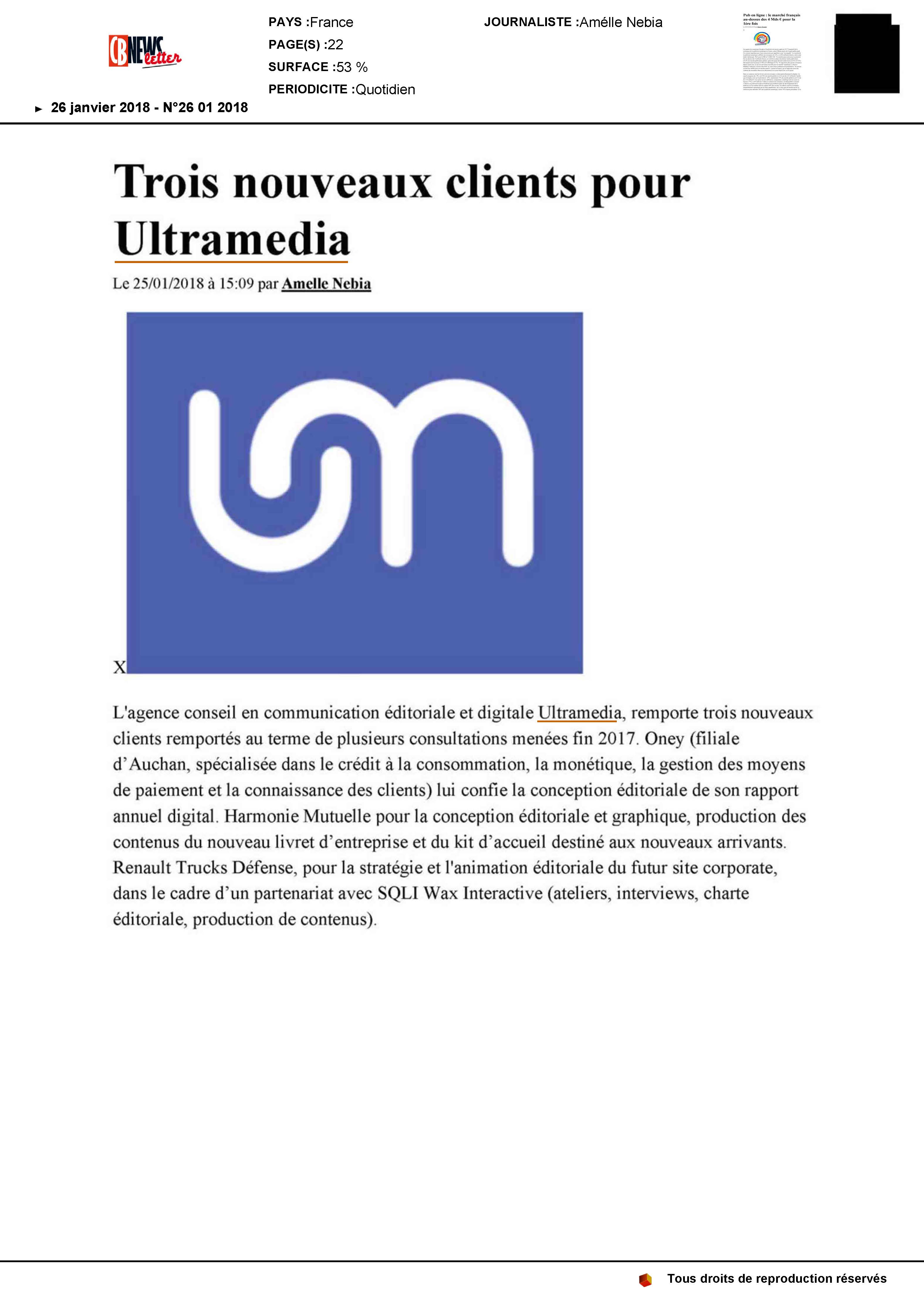 Trois nouveaux clients